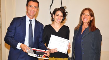 Sandro Gozi e Diana Agosti alla premiazione