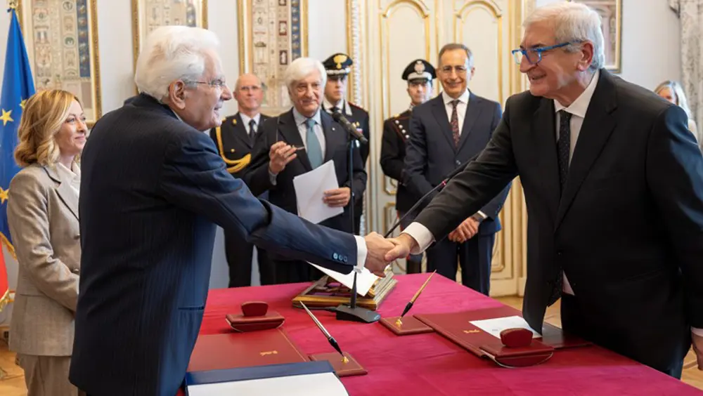 Conferimento dell'incarico per gli affari europei, il PNRR e le politiche di coesione al Ministro Tommaso Foti  Conferimento dell'incarico per gli affari europei, il PNRR e le politiche di coesione al Ministro Tommaso Foti