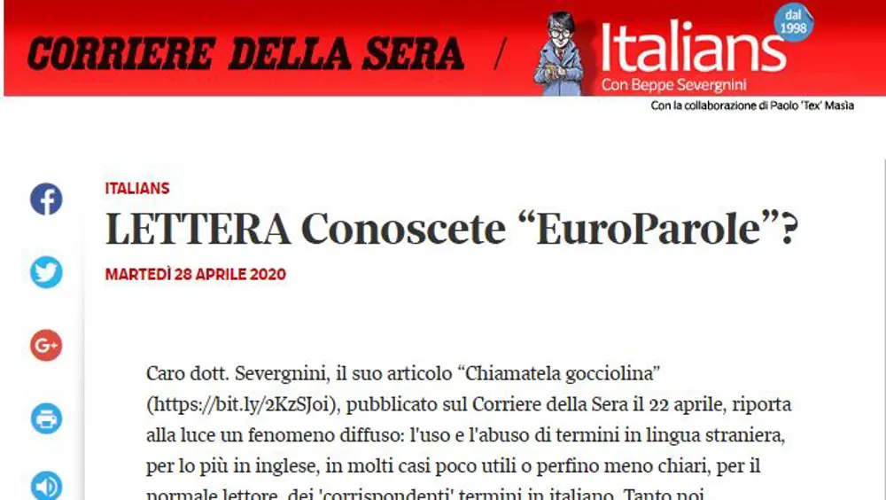 Conoscete "EuroParole"? Conoscete "EuroParole"?