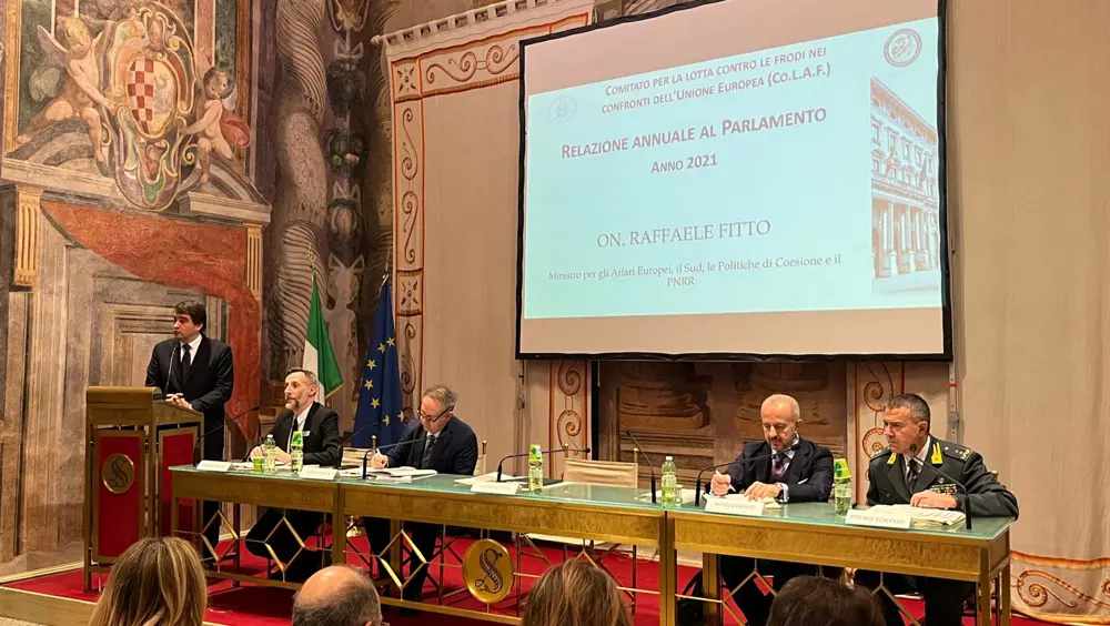 Ministro Fitto ha presentato Relazione COLAF 2021 Ministro Fitto ha presentato Relazione COLAF 2021