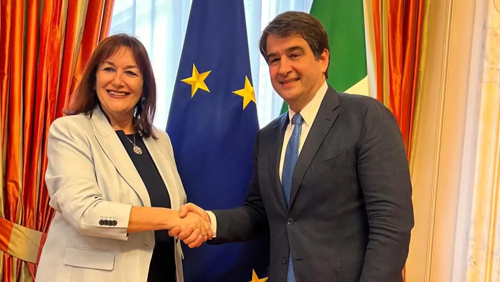 Ministro Fitto incontra Vicepresidente della Commissione europea, Dubravka Šuica Ministro Fitto incontra Vicepresidente della Commissione europea, Dubravka Šuica
